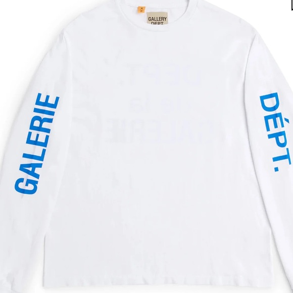 DEPT DE LA GALERIE FRENCH COLLECTOR LONG SLEEVE TEE White Graphic Tee new w tags - Picture 3 of 15
